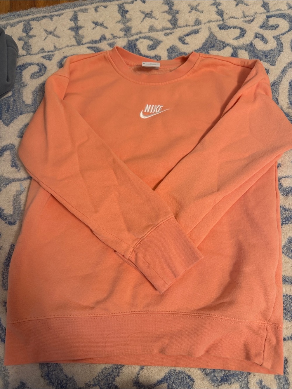 Nike Coral Crewneck Sweatshirt with White Swoosh